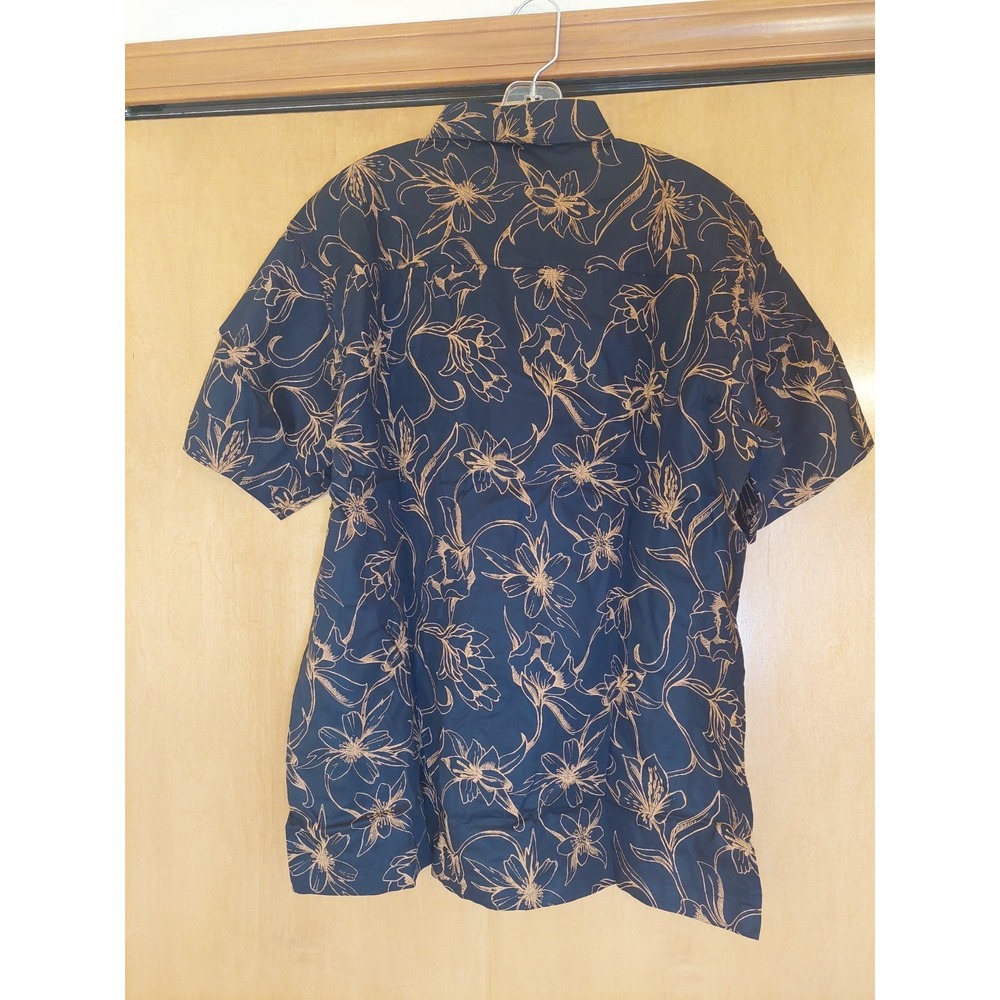 NEW! Superdry Men's Vintage Hawaiian Shirt Black & Tan Modal/Cotton Size XL - Picture 2 of 9
